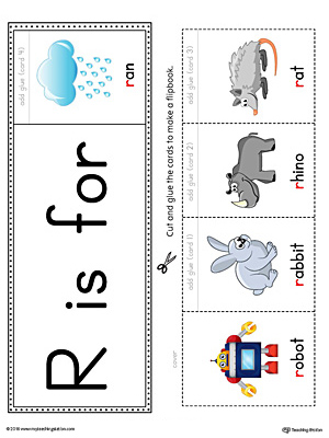 Letter R Beginning Sound Flipbook Printable (Color)