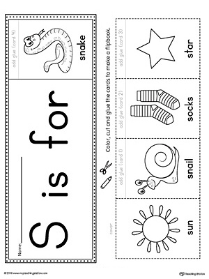 Letter S Beginning Sound Flipbook Printable