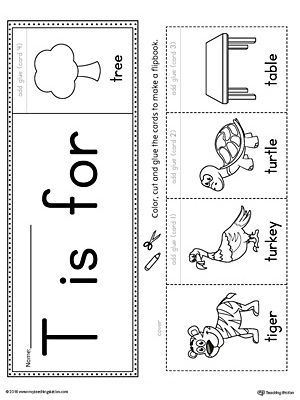 Letter T Beginning Sound Flipbook Printable