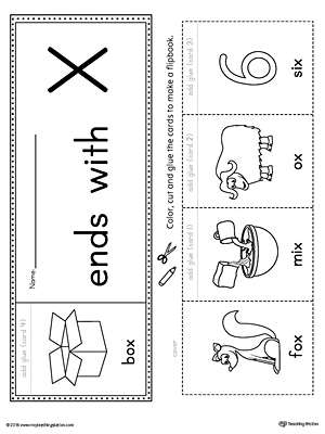 Letter X Ending Sound Flipbook Printable