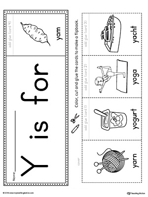 Letter Y Beginning Sound Flipbook Printable