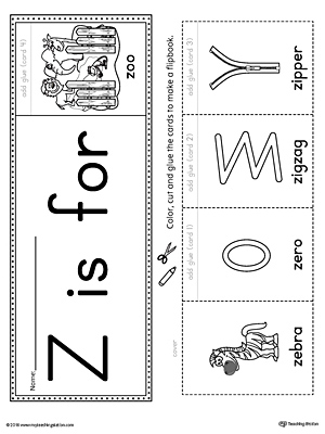 Letter Z Beginning Sound Flipbook Printable