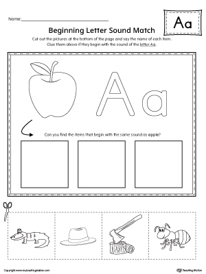 Letter A Words and Pictures Printable Cards: Alligator, Apple, Arrow