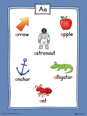 Short Letter A Word List with Illustrations Printable ...