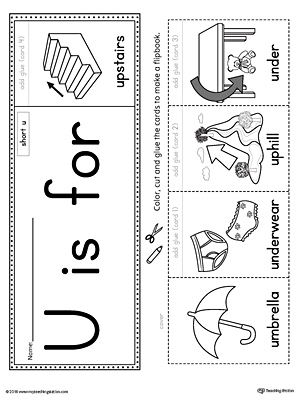 Short Letter U Beginning Sound Flipbook Printable | MyTeachingStation.com