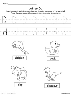 Letter D Words Alphabet Recognition Pageletter D Words Recognition Worksheet All Kids Network