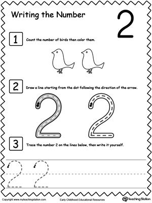 Preschool Writing Numbers Printable Worksheets | MyTeachingStation.com