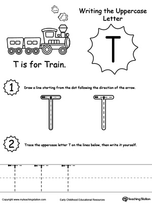 Writing Uppercase Letter T