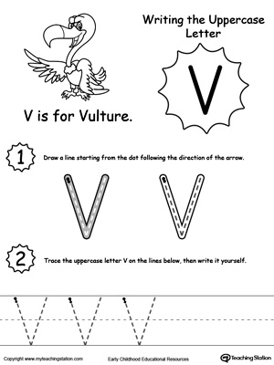 Writing Uppercase Letter V