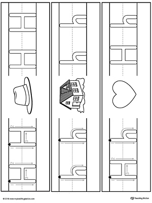 Letter H Formation Writing Mat Printable