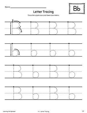 Letter B Tracing Printable Worksheet