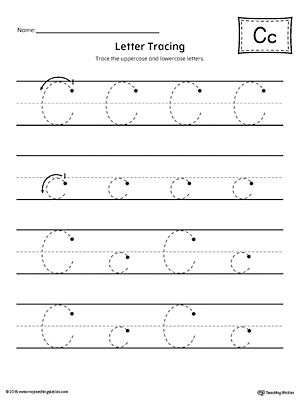 Letter C Tracing Printable Worksheet | MyTeachingStation.com