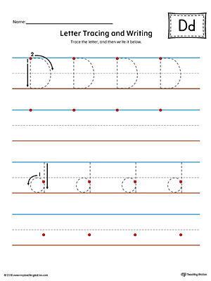 Trace Letter D and Connect Pictures Worksheet (Color ...