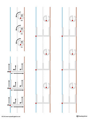 Uppercase and Lowercase Letter E Printable Writing Mat (Color)