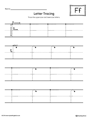 Give your child plenty of writing practice with the Letter F Tracing printable worksheet.