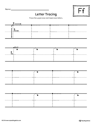 Letter F Tracing Printable Worksheet | MyTeachingStation.com