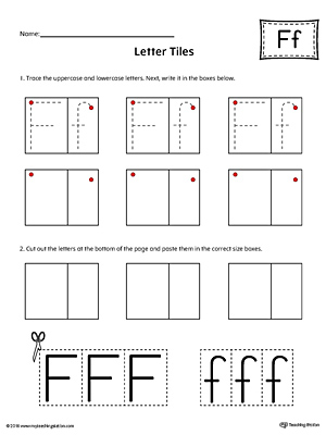 Letter F Tracing and Writing Letter Tiles