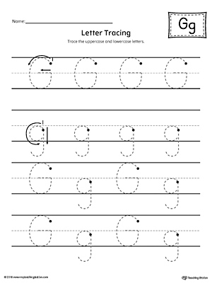 Letter G Tracing Printable Worksheet