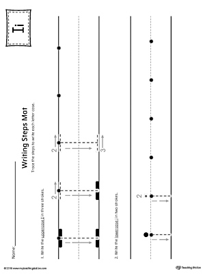 Letter I Writing Steps Mat Printable