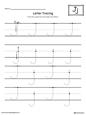 Give your child plenty of writing practice with the Letter J Tracing printable worksheet.
