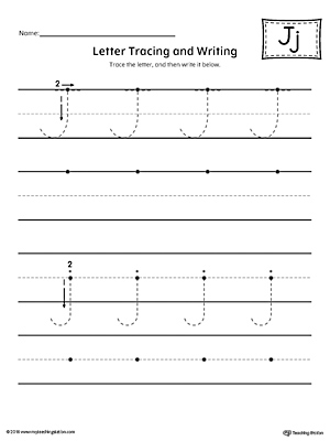 Letter J Tracing Worksheets