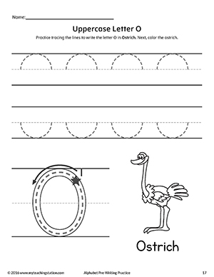 Uppercase Letter O Pre-Writing Practice Worksheet