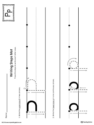 Letter P Writing Steps Mat Printable