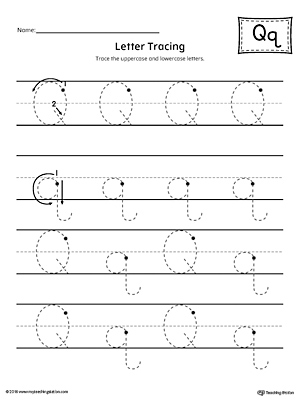 Letter Q Tracing Printable Worksheet