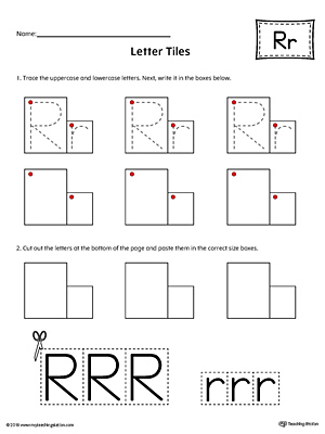 Letter R Tracing and Writing Letter Tiles