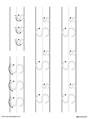 Uppercase and Lowercase Letter S Printable Writing Mat