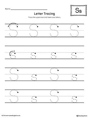 Give your child plenty of writing practice with the Letter S Tracing printable worksheet.