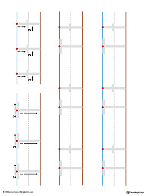 Uppercase and Lowercase Letter T Printable Writing Mat (Color)