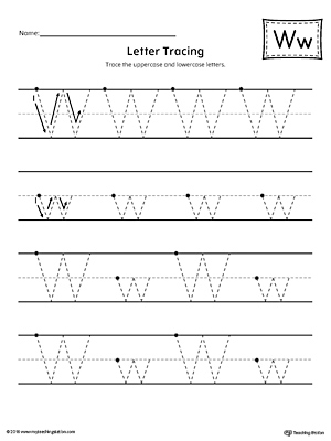 Letter W Tracing Printable Worksheet