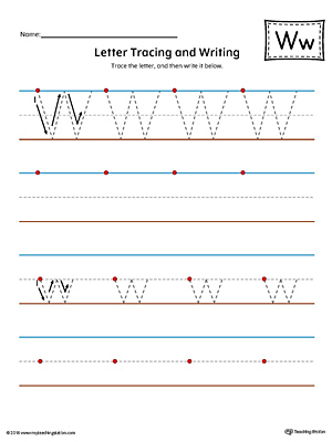 Letter W Tracing and Writing Printable Worksheet (Color ...