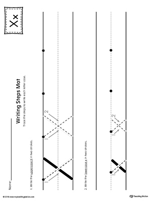 Letter X Writing Steps Mat Printable