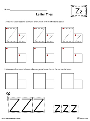 Letter Z Tracing and Writing Letter Tiles