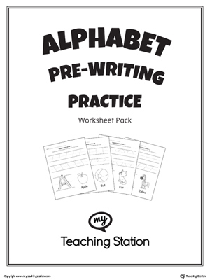 Alphabet Pre-Writing Practice Worksheet Pack