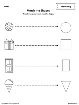 Shapes Line Tracing Prewriting Worksheet