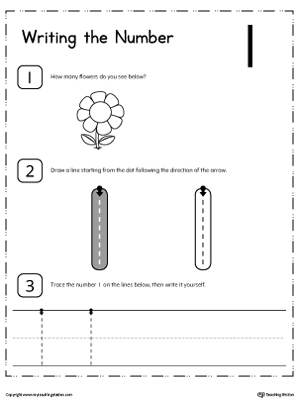 Learn to Count and Write Number 1