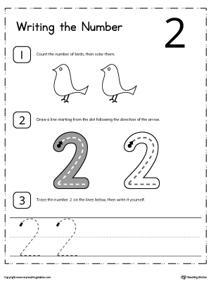 Learn to Count and Write Number 2