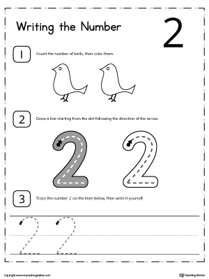 Learn to Count and Write Number 2 | MyTeachingStation.com