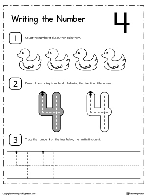 Early Childhood Writing Numbers Worksheets | MyTeachingStation.com