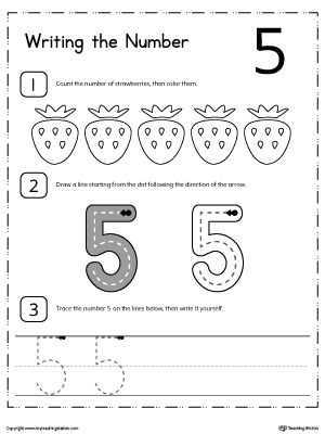 Learn to Count and Write Number 5 | MyTeachingStation.com