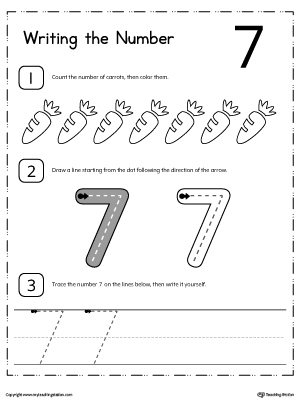 Learn to Count and Write Number 7