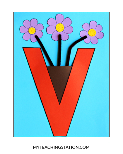 Letter V Craft Vase