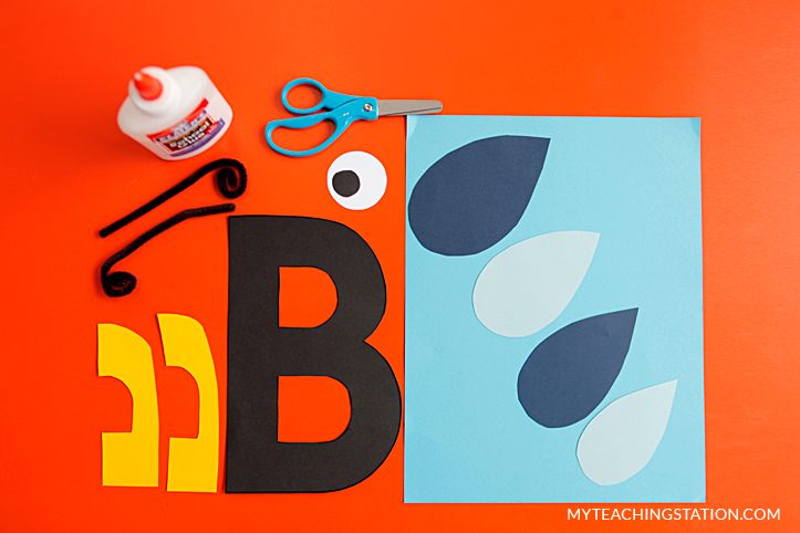 Letter B Craft Materials for Making an Bee