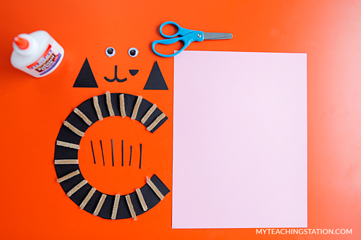 Letter C Craft Materials for Making an Cat