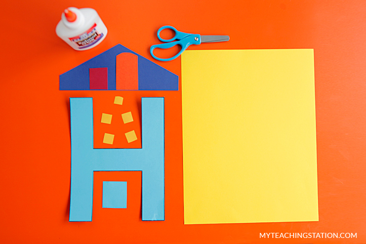 Letter H Craft Materials for Making an House