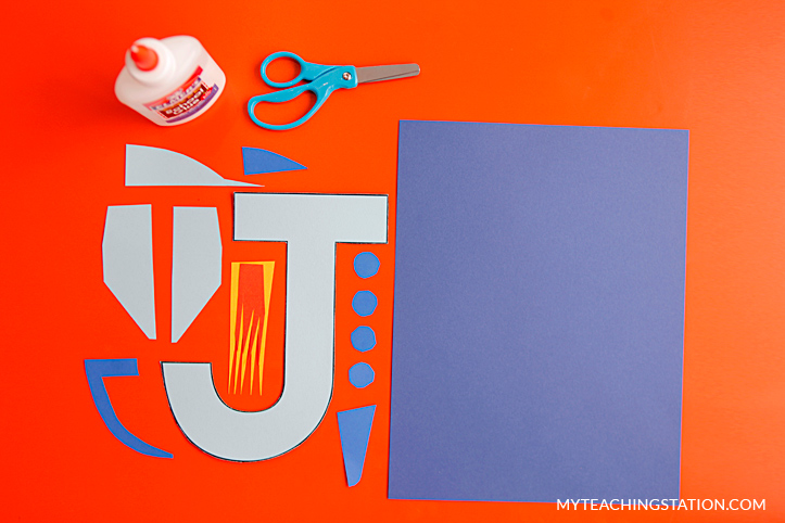 Letter J Craft Materials for Making an Jet