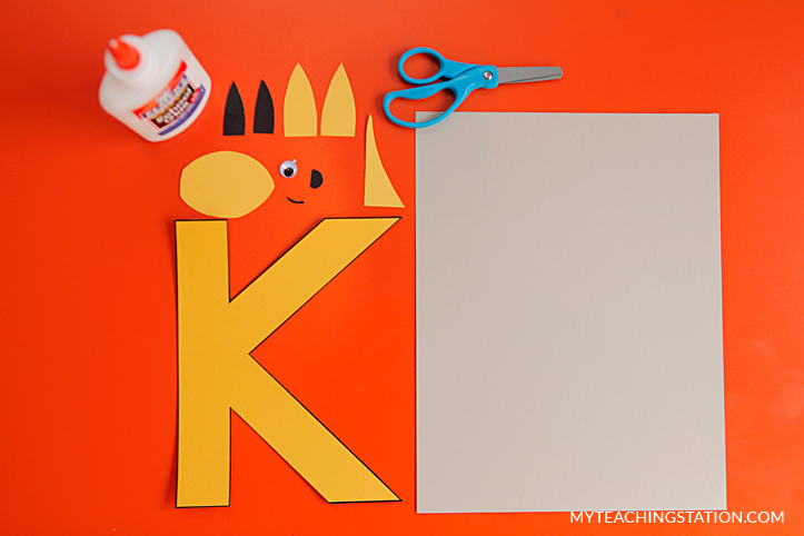 Letter K Craft Materials for Making an Kangaroo